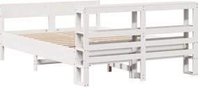 vidaXL Σκελετός Κρεβ. Χωρίς Στρώμα Λευκό 135x190 εκ Μασίφ Πεύκο