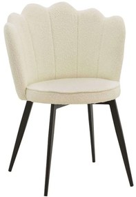 Καρέκλα Rosalia 264-000003 57x52x80cm Ecru-Black Μέταλλο,Ύφασμα