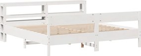 vidaXL Σκελετός Κρεβ. Χωρίς Στρώμα Λευκό 180x200 εκ Μασίφ Πεύκο