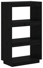 vidaXL Βιβλιοθήκη/Διαχωριστικό Χώρου Μαύρο 60x35x103 εκ. Μασίφ Πεύκο