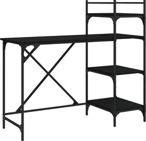 vidaXL Γραφείο Υπολογιστή με Ράφια Μαύρο 120 x 47 x 109 εκ.