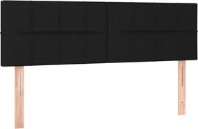 vidaXL Κρεβάτι Boxspring με Στρώμα Μαύρο 140x190 εκ. Υφασμάτινο