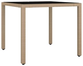 vidaXL Σέτ φαγητού για κήπο 5 pcs Μπεζ 90 x 90 x 75 cm συνθετικό ρατάν