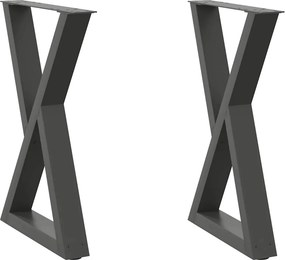 vidaXL Πόδια Τραπεζαρίας 2 τεμ. Ανθρακί 60x(72-73,3) εκ. Ατσάλι
