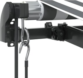 vidaXL Τέντα Πτυσσόμενη Αυτόματη με LED Ανθρακί / Λευκή 350x250 εκ.
