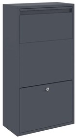 vidaXL Θυρίδα Πακέτων με αποθήκευση Ανθρακί 44 x 22 x 82 εκ. Ατσάλι