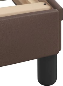 vidaXL Κρεβάτι με Στρώμα Hvar Καφέ 90x190 εκ. από Συνθετικό Δέρμα