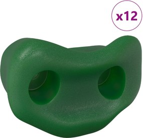 vidaXL Βάσεις αναρρίχησης 12 pcs Πράσινο 100 x 67 x 43 mm PP