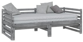 Καναπές Κρεβάτι Γκρι 2 x (90 x 200) εκ. από Μασίφ Ξύλο Πεύκου - Γκρι