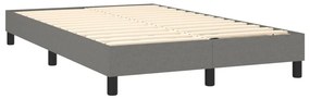 vidaXL Κρεβάτι Boxspring με Στρώμα Σκούρο Γκρι 120x200 εκ. Υφασμάτινο