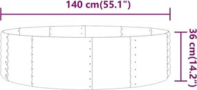 vidaXL Ζαρντινιέρα Ανθρακί 140x140x36εκ Γαλβανισμένος χάλυβας