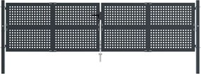vidaXL Πόρτα Κήπου Ανθρακί 400x75 εκ. Ατσάλι