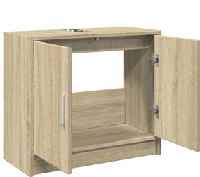 vidaXL Ντουλάπι Νιπτήρα Sonoma Δρυς 63x29x55 εκ. Επεξεργασμένο Ξύλο