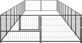 vidaXL Σπιτάκι Σκύλου Μαύρο 18 μ² Ατσάλινο