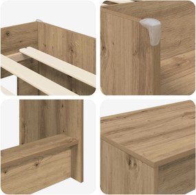 vidaXL Κρεβάτι με Γραφείο 2 τμχ. Artisan Δρυς Επεξεργασμένο Ξύλο
