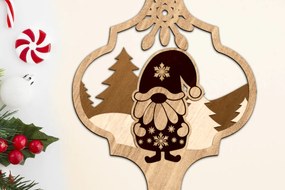 Σετ των 3 Intra απο ξύλο plywood 3mm-4mm πάχος Χριστουγεννιάτικο Gnome, Διακόσμηση Χριστουγεννιάτικου Δέντρου Δίασταση 3x4 cm INTRAFABR-83393880