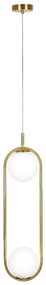 SE 110-2 PRATO PENDANT BRASS GOLD WITH 2 OPAL GLASSES Φ15 Γ4 HOMELIGHTING 77-4489