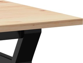 vidaXL Τραπεζάκι Σαλονιού Πλαίσιο Υ 80x50x40εκ Μασίφ Πεύκο/Ατσάλι