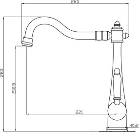 Acquanet Retro 8001 Bronze - Μπαταρία Κουζίνας