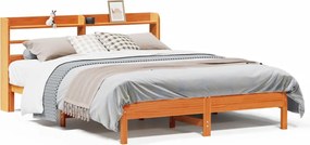 vidaXL Σκελετός Κρεβ. Χωρίς Στρώμα Καφέ Κεριού 135x190 εκ Μασίφ Πεύκο