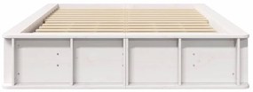 vidaXL Σκελετός Κρεβατιού Λευκό 210 x 158 x 30 εκ Στερεά ξυλεία πεύκου