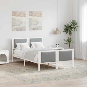 vidaXL Σκελετός Κρεβατιού με κεφαλάρι Ανοιχτό γκρι 120 x 200 cm ύφασμα