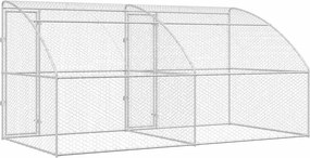 vidaXL Κλουβί Σκύλου 2 pcs Ασημί 4 x 2 x 2 m Γαλβανισμένος χάλυβας