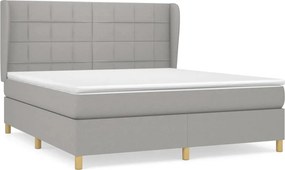 vidaXL Κρεβάτι Boxspring με Στρώμα Αν. Πράσινο 160x200εκ Υφασμάτινο