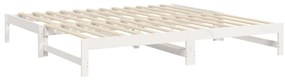 vidaXL Καναπές Κρεβάτι Συρόμενος Λευκός 2x(100x200) εκ. Μασίφ Πεύκο