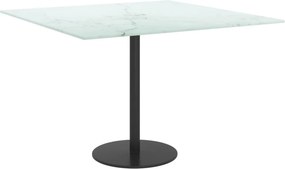 vidaXL Επιφάνεια Τραπεζιού Λευκή 60x60εκ 6 χιλ Ψημ. Γυαλί Μαρμ. Σχέδιο