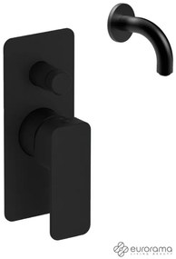 Eurorama Quadra Black Matt Στόμιο 10cm Φ24mm+Μίκτης εντοιχισμού 2 εξόδων με εκτροπέα