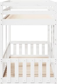 vidaXL Κουκέτα Λευκό 90 x 200 εκ. από Μασίφ Ξύλο Πεύκου