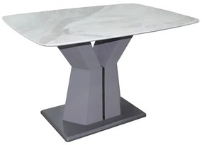 WOODWELL Ε791,2ROMAN Τραπέζι Τραπεζαρίας, Επιφάνεια Τεχνητό Μάρμαρο, Βάση Γκρι MDF 160x90x77cm Ε791,2