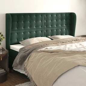 Κεφαλάρι με Πτερύγια Πράσινο 203x23x118/128 εκ. Βελούδινο