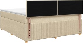 vidaXL Κρεβάτι box spring με στρώμα Κρεμ 140 x 200 cm Ύφασμα