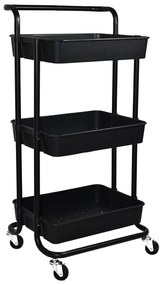 Τρόλεϊ/Ραφιέρα 3 Θέσεων Estia Black 01-8635
