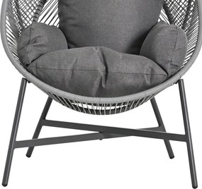 ΠΟΛΥΘΡΟΝΑ-ΦΩΛΙΑ RULER HM6506.01 ΓΚΡΙ ΜΕΤΑΛΛΟ-P.E.RATTAN-ΜΑΞΙΛΑΡΙΑ 90x85x154Υεκ