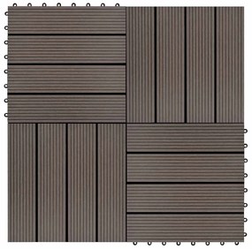 vidaXL Πλακάκια Deck 22 τεμ. Σκούρο Καφέ 30 x 30 εκ. 2 μ² από WPC