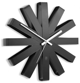 Umbra Ribbon μαύρο μεταλλικό ρολόι τοίχου 30εκ. 118070-040