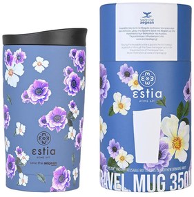 Ποτήρι Θερμός 350ml Estia Save The Aegean Travel Mug Garden Blue 01-20439