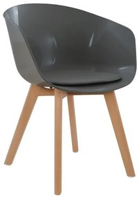 Armchair with pillow polypropylene Grey Porthos  58,5x55x78 cm