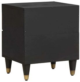 vidaXL Κομοδίνο με συρτάρι Μαύρο 40 x 33 x 46 εκ. Στερεό ξύλο μάνγκο