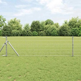 vidaXL Ευρωπαϊκός φράχτης με 13 στύλους, 0.6x25m από γαλβανισμένο χάλυβα