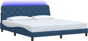 vidaXL Σκελετός Κρεβατιού με LED Χωρίς Στρώμα Μπλε 180x200 εκ.