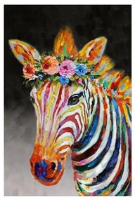 Πίνακας Σε Καμβά Zebra 1 018828 Multi 80x120xH3,5cm Multi Κάθετοι Canvas