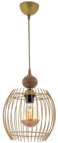 Φωτιστικό Οροφής Lillian Wood 390FLH2311 Φ26x60cm 1xE27 40W Gold-Brown Opviq