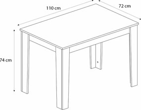 Τραπέζι Darlen Megapap χρώμα ανθρακί - sapphire oak 110x72x74εκ.