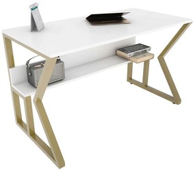 Γραφείο Wake 875ZNA4575 120x60x72,8cm White-Gold