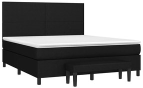 vidaXL Κρεβάτι Boxspring με Στρώμα Μαύρο 160x200 εκ. Υφασμάτινο