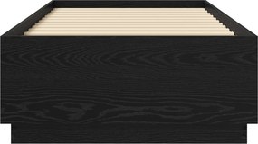 vidaXL Κρεβάτι με φωτισμό LED Μαύρη Δρυς 80 x 200 cm